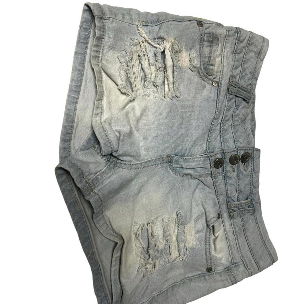 Blue Spice Womens Size 5/6 Light Wash Distressed Denim Shorts